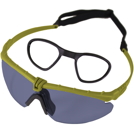 BATTLE PRO'S PROTECTIVE EYEWEAR (WITH INSERT) (SMOKED-GREEN)