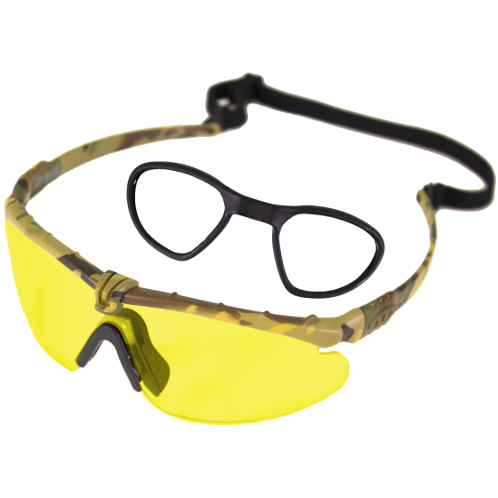 BATTLE PRO'S PROTECTIVE EYEWEAR (WITH INSERT) (YELLOW-CAMO)