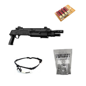 thumbnail interactive-video image 1 of BO Manufacture FABARM STF/12 Airsoft Shotgun - Spring Powered Tri-Shot With Fixed Stock, 457mm Barrel 1 of 4
