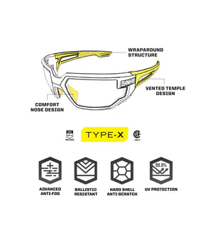 Mechanix Type X Black Frame Clear Lens Eyewear