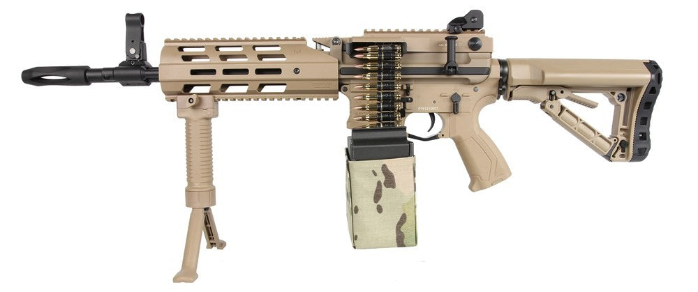 G&G CM16 LMG AEG Rifle - Desert Tan/Camo