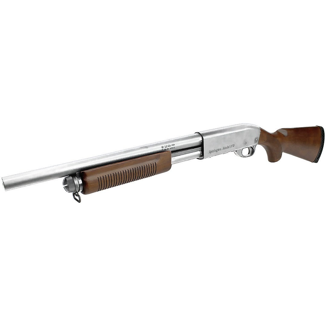 M870 SPRING SHOTGUN (STANDARD) (SILVER|REAL WOOD) – Just Airsoft