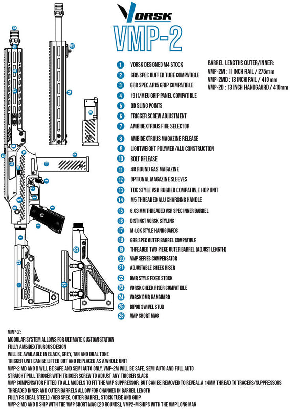 Vorsk VMP 2D GBB Rifle Tan DMR Semi Auto Only Just Airsoft Vorsk VMP 2D GBB Rifle Tan DMR Semi Auto Only Just Airsoft